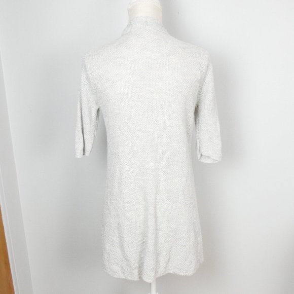 Eileen Fisher Grey Short Sleeve Lightweight LinenOpen Cardigan Sweater Small - Picture 12 of 12